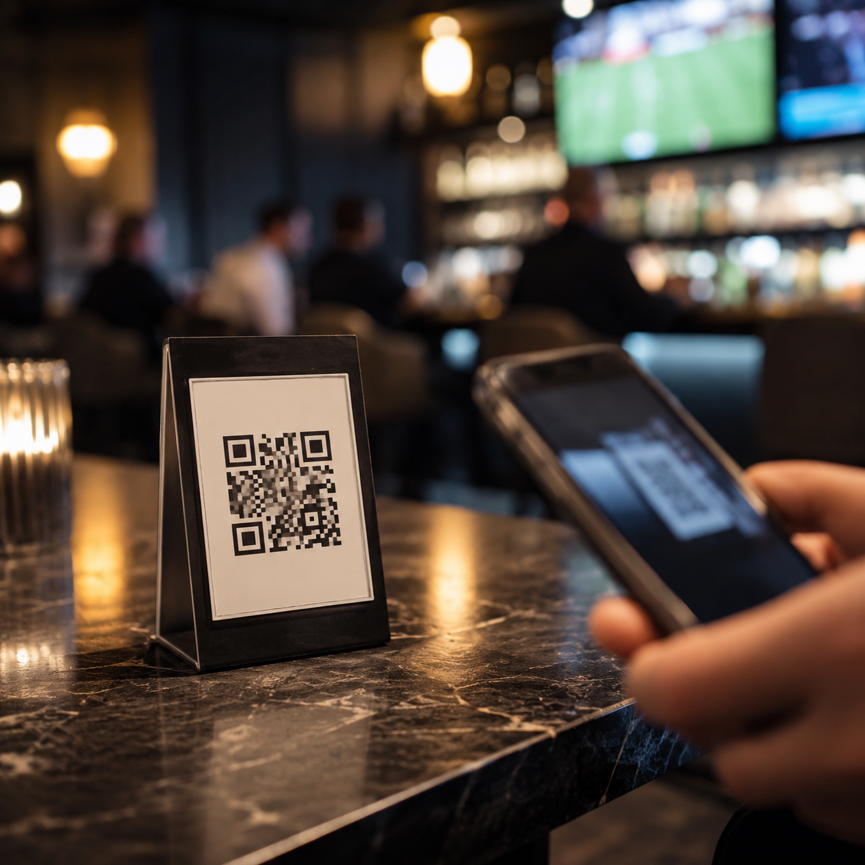 Clientes de un bar participando en la porra digital del Mundial