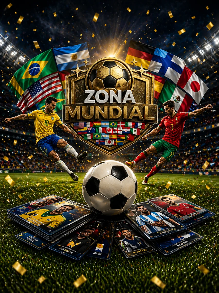 Álbum dorado del Mundial 2026 con cromos de selecciones
