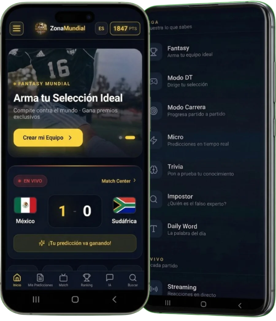 Pantalla de la app ZonaMundial
